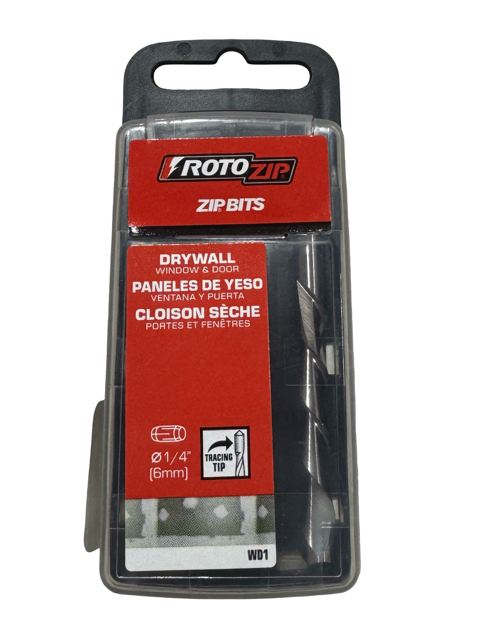 RotoZip 1/4" HSS Drywall Zip Rotary Tool Spiral Saw Bit for Cutting Drywall for Window and Door Openings