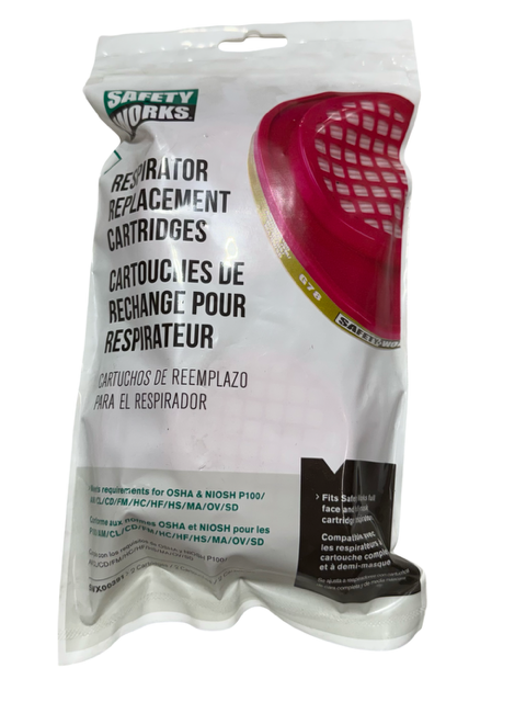 Safety Works SWX00391 Respirator Replacement Cartridges 2 Pack