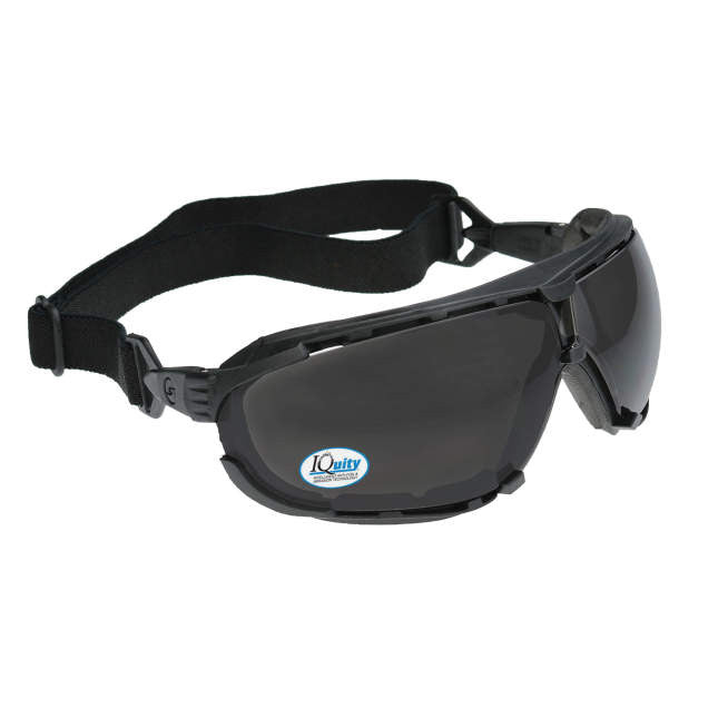 Radians Dagger Safety Glasses/Goggles Smoke Foam Lined Frame Smoke Anti-Fog Lens