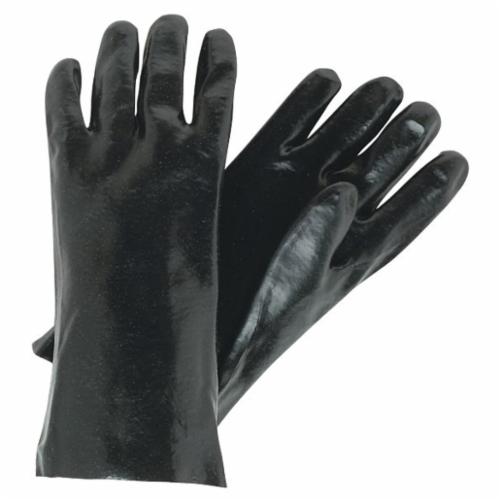 Memphis Safety Gloves, Industrial Grade PVC Coated Single Dip, Black Size L