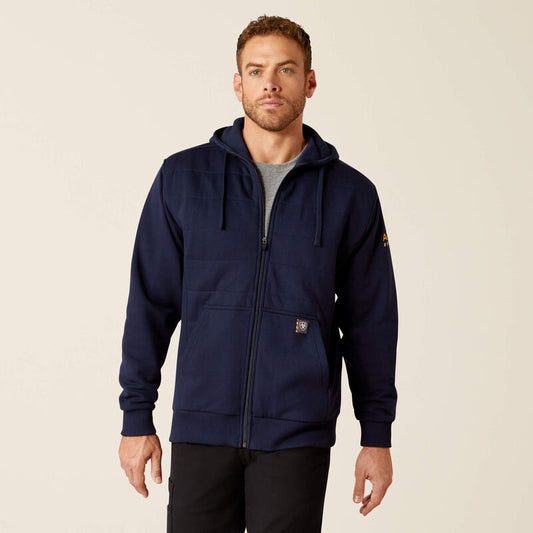 Ariat Rebar All-Weather Insulated Full Zip Hoodie, Navy, 3XL