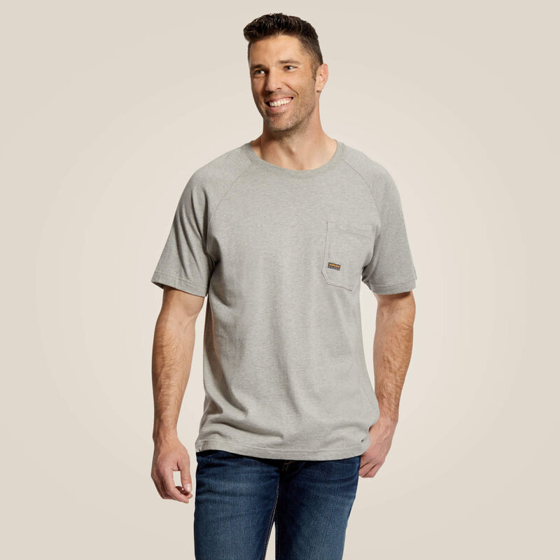 Ariat Rebar Cotton Strong T-Shirt, Heather Gray, Size L-Tall