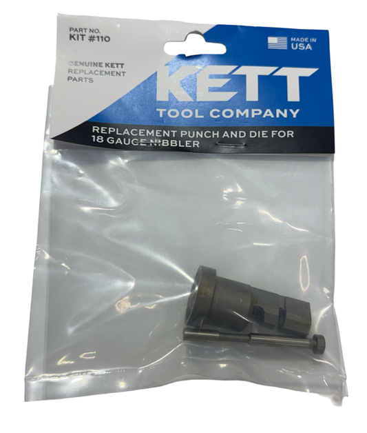 Kett Genuine Replacement Punch & Die for 18 Gauge Nibbler USA Made