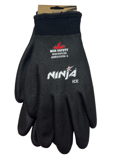 MCR Ninja Ice Insulated Work Gloves, 15/7 Gauge, A3 PVC Coated Size Medium