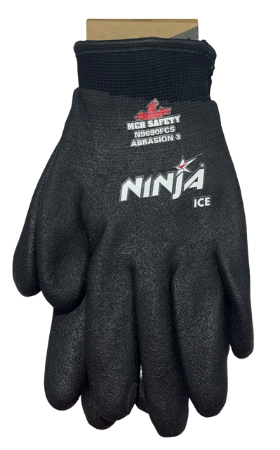 MCR Ninja Ice Insulated Work Gloves, 15/7 Gauge, A3 PVC Coated Size Small
