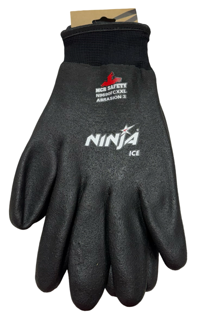 MCR Ninja Ice Insulated Work Gloves, 15/7 Gauge, A3 PVC Coated Size 2XL
