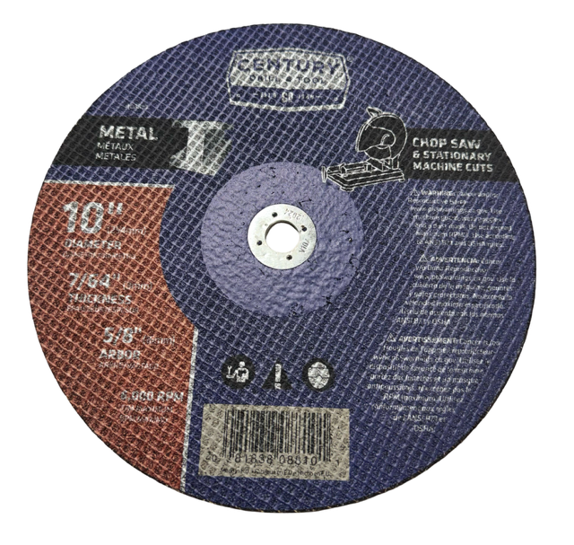 Century Tool 10" x 7/64" x 5/8" Metal Chop Saw Blade Type A1