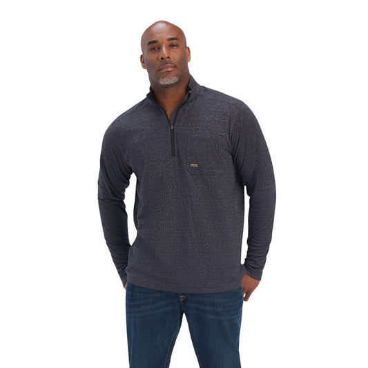Ariat Rebar Foundation 1/4 Zip Shirt Workwear, Charcoal Heather, Size XL