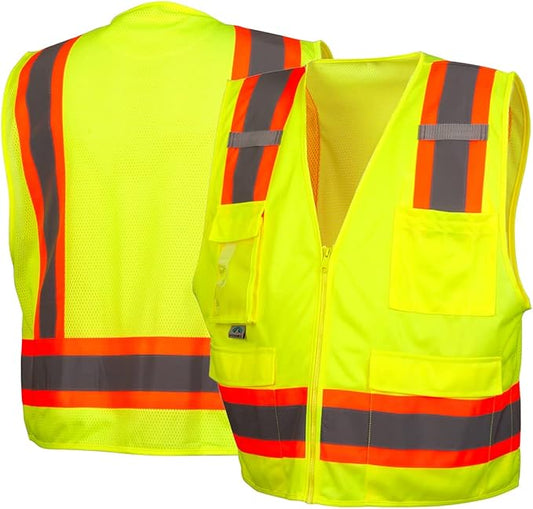 Pyramex RVZ24 Series Surveyor Safety Vest Class 2 with Clear Pocket