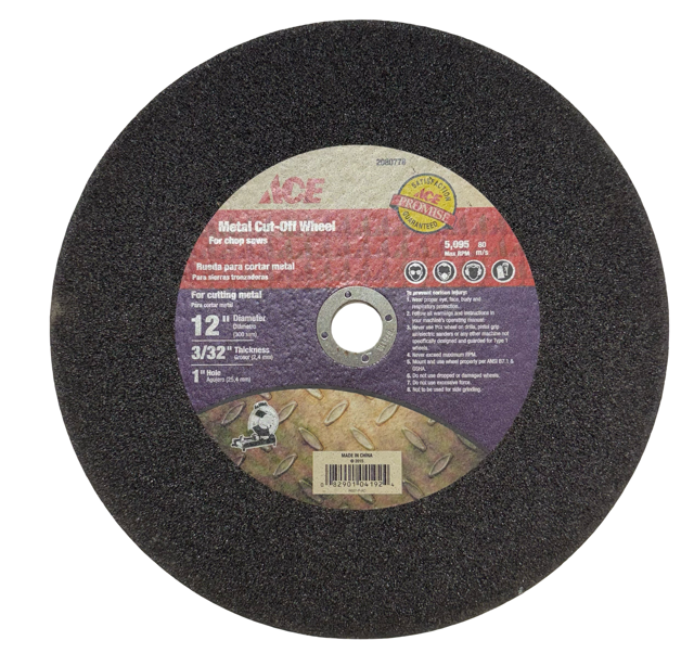 Ace 12" x 3/32" x 1" Metal Cut-Off Wheel for Chop Saws