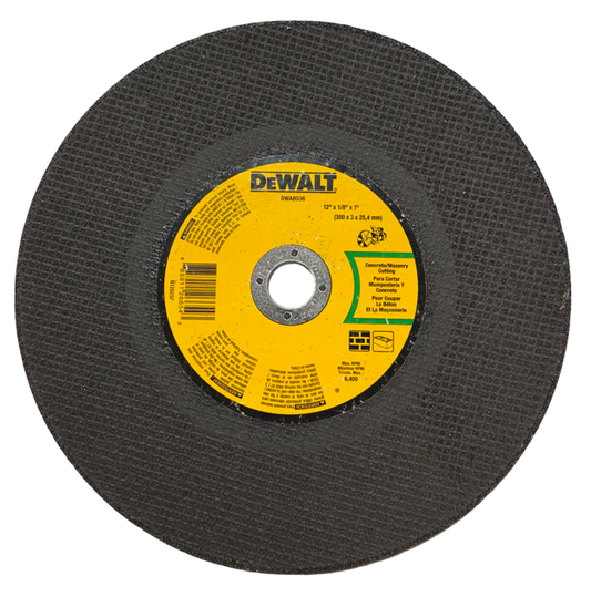 DEWALT 12" x 1/8" x 1" Concrete/Masonry Cutting Wheel DWA8036