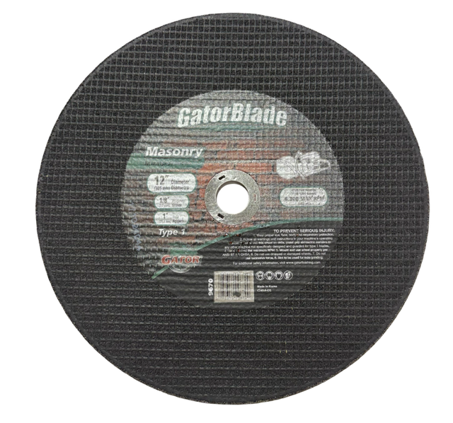 Gator 12" x 1/8" x 1" Masonry Cut-Off Wheel for Gas Saws 9670