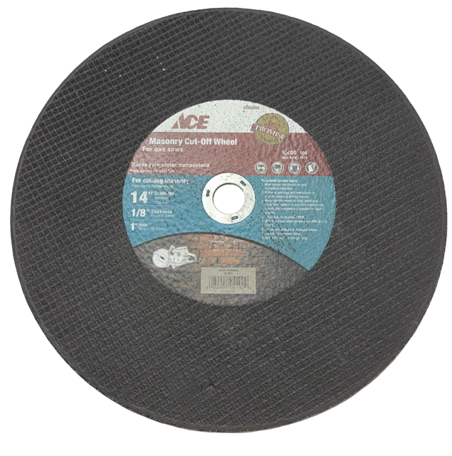 Ace 14" x 1/8" x 1" Masonry Cut-Off Wheel for Gas Saws