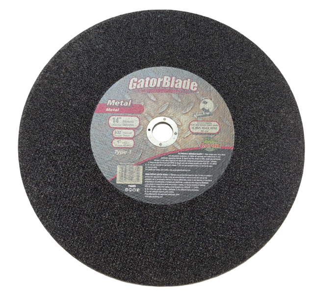 Gator 14" x 3/32" x 1" Metal T1 Cut-Off Wheel for Low Speed Chop Saws