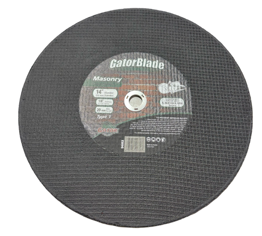 Gator 14" x 1/8" x 20mm Masonry Cut-Off Wheel for Gas Saws