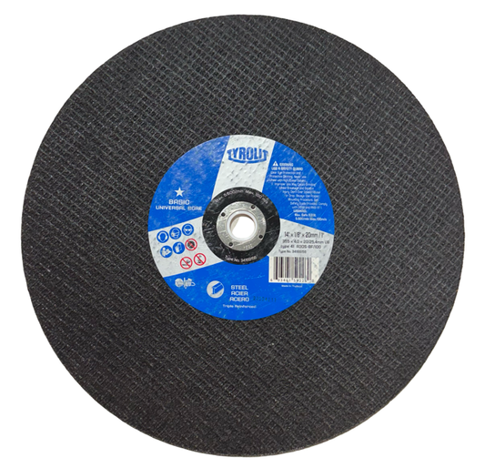 Tyrolit 14" Heavy Duty High Speed Gas Portable Saw Blade for Steel Universal Bore