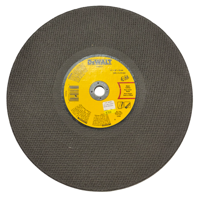 DEWALT 14" x 1/8" x 20mm Metal Portable Saw Cut-Off Wheel DWA8031