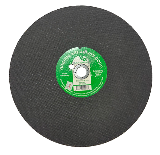 Virginia 14" x 3/16" x 1" Asphalt Extra Reinforced Cut-Off Wheel