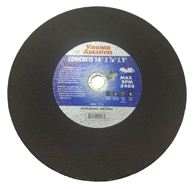 Virginia 14" x 1/8" x 1" Concrete Reinforced Cut-Off Wheel Type 1