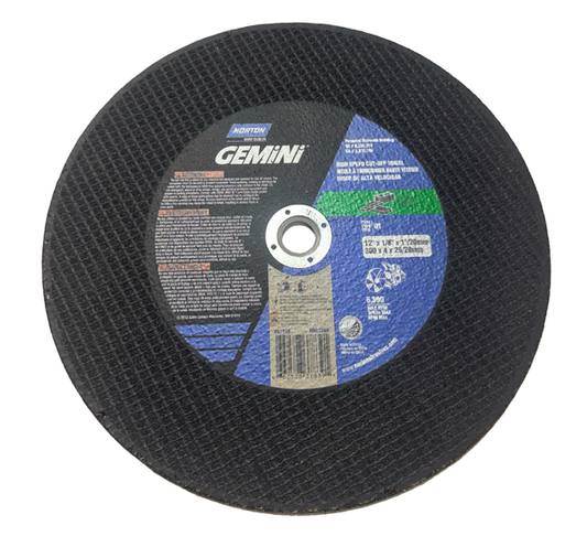 Norton GEMINI 12" x 1/8" x 1"/20mm Concrete High Speed Cut-Off Wheel