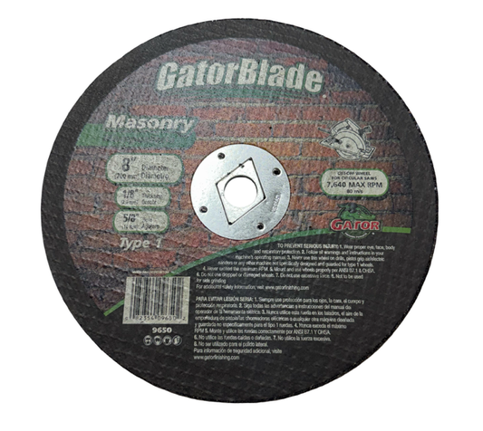 Gator Blade 8" x 1/8" x 5/8" Masonry Cut-Off Wheel for Circular Saws Type 1