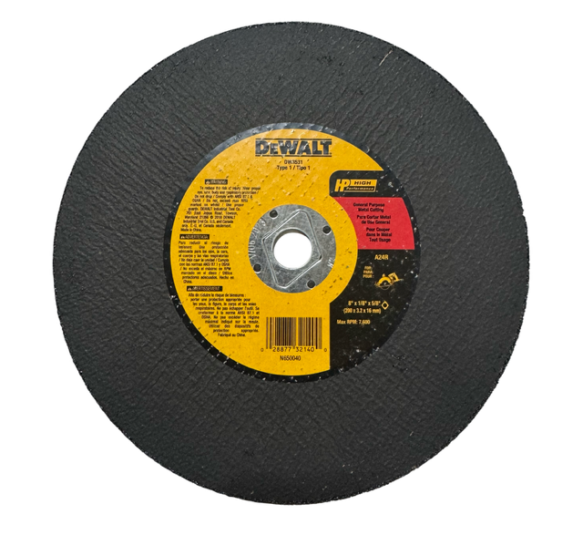 DEWALT 8" x 1/8" x 5/8" Abrasive Circular Saw Blade A24R Type 1