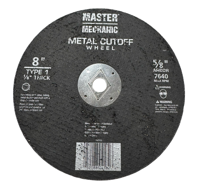 Master Mechanic 8" x 1/8" x 5/8" Metal Cut-Off Wheel Type 1