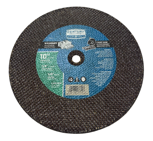 Century 10" x 1/8" x 5/8" Masonry Saw Blade for Chop Saws & Staitonary Cuts