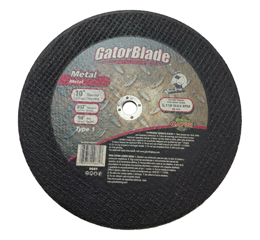 Gator Blade 10" x 3/32" x 5/8" Metal Chop Saw Cut-Off Wheel Type 1