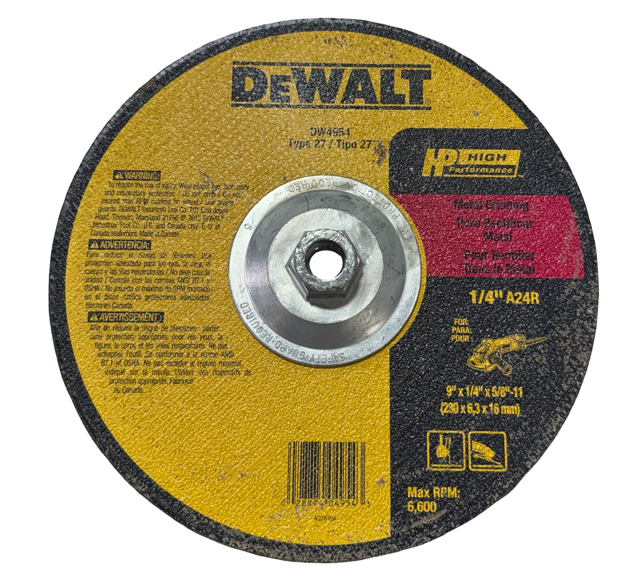 DEWALT 9" x 1/4" x 5/8-11 Metal Grinding Wheel T27 Aluminum Oxide