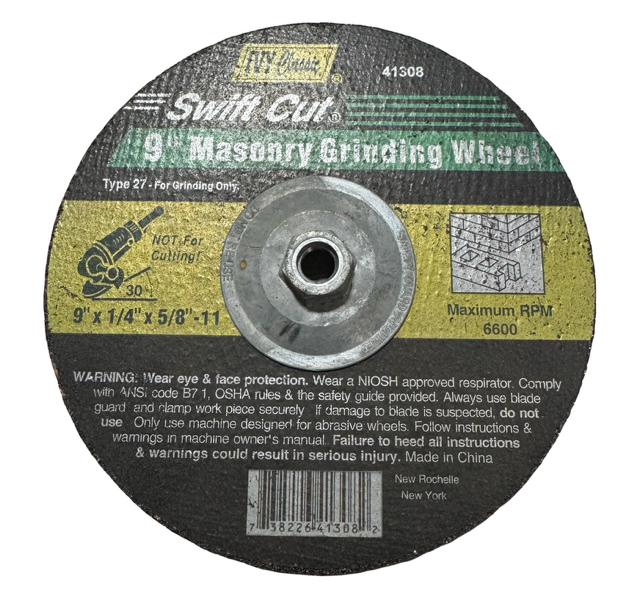 IVY Classic 9" x 1/4' x 5/8-11 Masonry Grinding Wheel T27