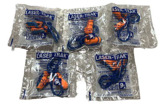 Laser-Trak LT-30 Metal Detectable Earplugs, 33dB, 5-Pack