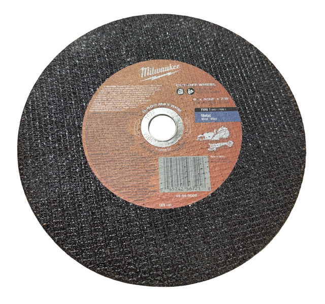 Milwaukee 9" x 3/32" x 7/8" Metal Cut-Off Wheel Type 1