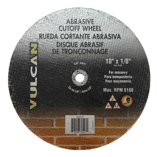 Vulcan 10" x 1/8" x 5/8" Masonry Abrasive Cut-Off Wheel