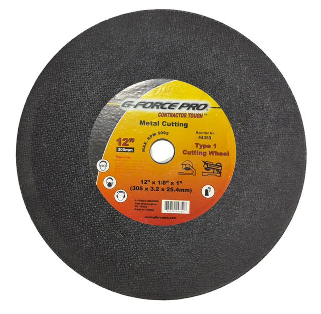G-Force Pro 12" x 1/8" x 1" Metal Cut-Off Blade Type 1