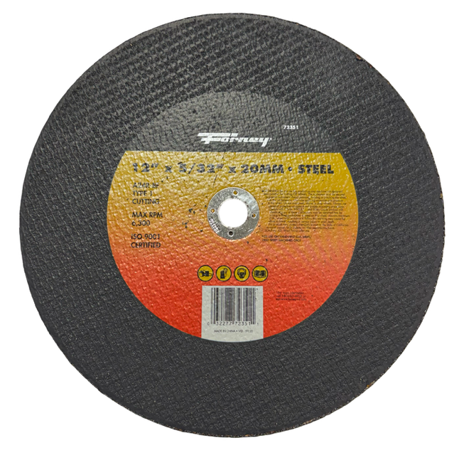 Forney 12" x 5/32" x 20mm Metal Cut-Off Wheel Type 1 A24R-BF