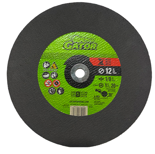 Gator 12" x 1/8" x 1"/20mm Metal Cut-Off Wheel Type 1