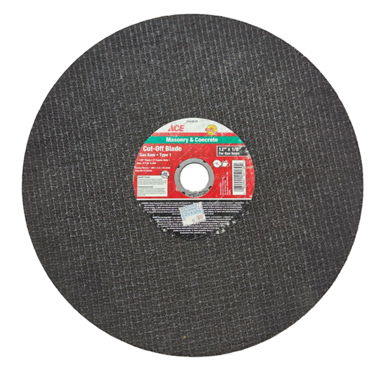 ACE 12" x 1/8" x 1" Masonry & Concrete Cut-Off Blade Type 1 for Gas Saws