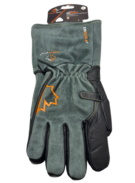 Superior Glove Premium Black Cowgrain Cut-Resistant MIG Welding Gloves Size L