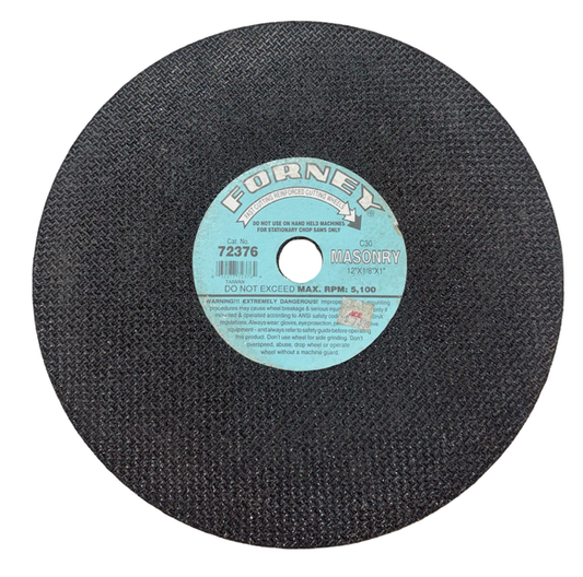 Forney 12" x 1/8" x 1" Masonry Reinforced Cut-Off Wheel C30