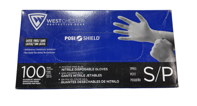 West Chester Latex-Free, Disposable, One-Size-Fits-All Nitrile Cleaning Gloves 100 Pack