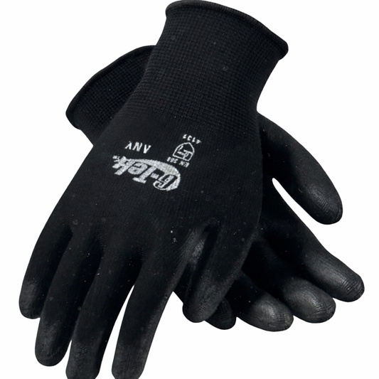 PIP G-Tek General Purpose Nylon Gloves with Polyurethane Grip, Black, Size XL