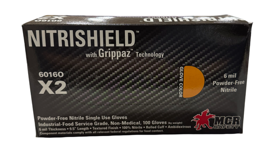 MCR Safety NITRISHIELD Powder-Free Nitrile Disposable Gloves 6 mil Size XXL 100 Pack