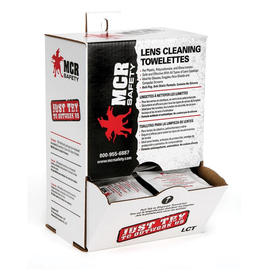 MCR Safety LCT Premoistened Lens Cleaning Towelettes (Box of 100)