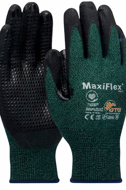 MaxiFlex Cut Resistant Gloves Nitrile Coated Micro Dot Plam Size XXL