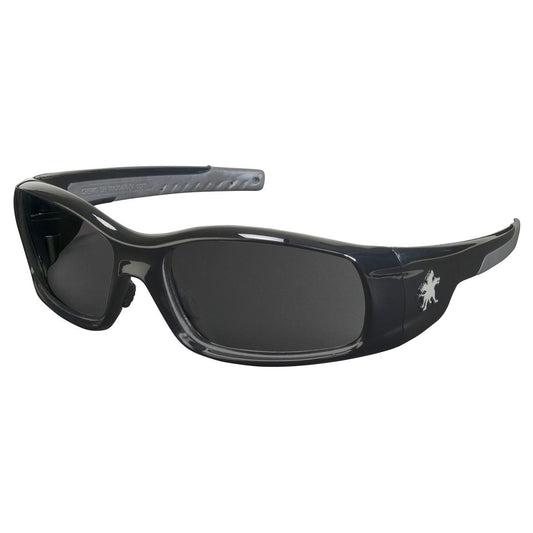 MCR Safety Glasses Swagger Black Frame Gray Lens Scratch Resistant