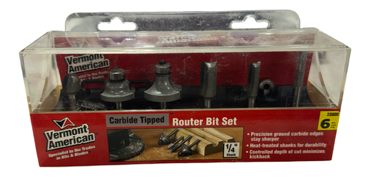 Vermont American 6-Piece Carbide Tipped Router Bit Set 23000