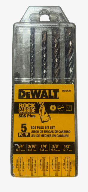 DEWALT 5-Piece SDS Plus Bit Set 1/4" to 1/2" DW5470