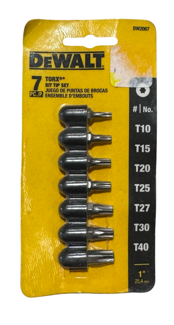 DEWALT 7-Piece Torx Bit Tip Set, 1" Length, T10-T40