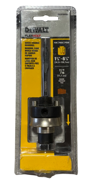 DEWALT FLEXVOLT Quick Change Mandrel with 3/8" Carbide Pilot Bit